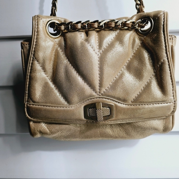 Ann Taylor Handbags - Ann Taylor Golden Geniune Leather Crossbody Bag two Chain